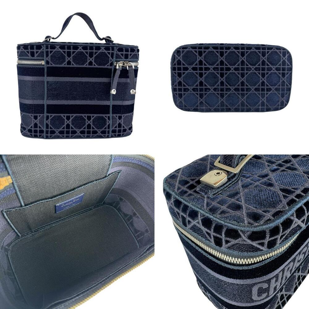 Christian Dior handbag velvet Navy Blue - Picture 3 of 5